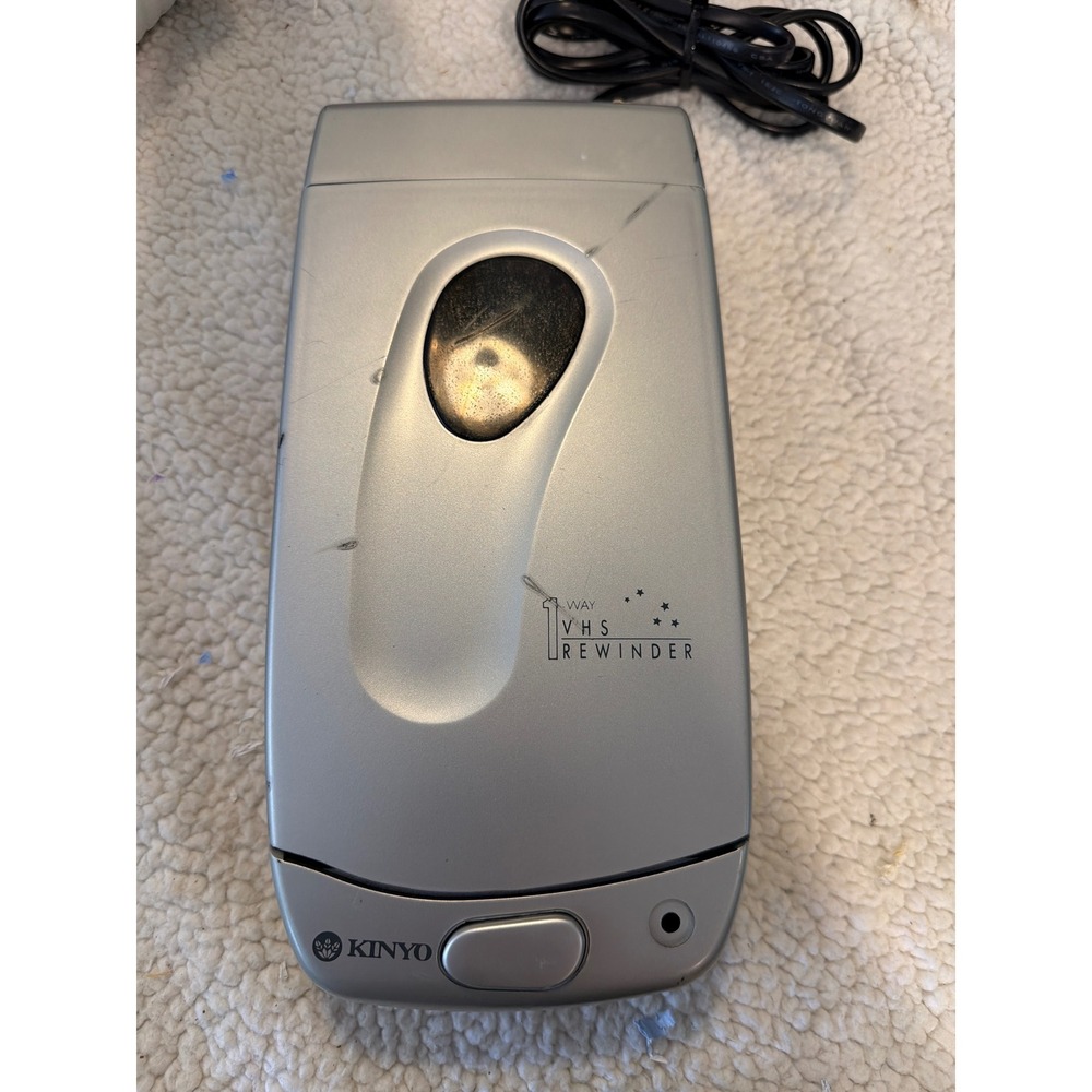 Kinyo UV-428 1-Way VHS Video Cassette Rewinder Silver Vintage 2001 Retro Tech